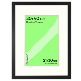 Czarna ramka na zdjęcia HEN PASS 2 30x40 cm z passe partout 30x40 (21x30)