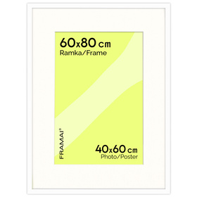 Biała ramka na zdjęcia HEN PASS 1 60X80 cm z passe partout (40x60)