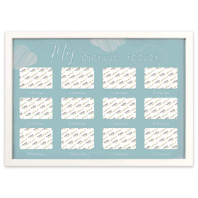 Ramka na zdjęcia kalendarz MÓJ PIERWSZY ROCZEK - CHŁOPIEC 21x30 cm z passe partout