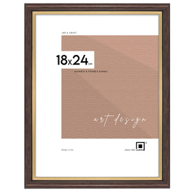 Brązowa ramka drewniana ze złotym paskiem DRI CL 4 18x24 cm