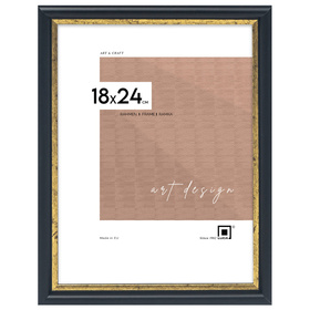 Czarna ramka drewniana ze złotym paskiem DRI CL 2 18x24 cm