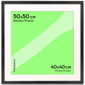 Czarna ramka na zdjęcia HEN PASS 2 50x50 cm z passe partout 50x50 (40x40)