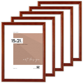 Pakiet 5 szt. ramek drewnianych na zdjęcia kolor mahoń DRWA 5 15x21 cm