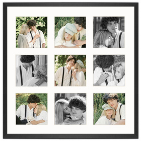 Foto Galeria 40x40 cm czarna Ramka na 9 zdjęć 10x10 cm z Passe Partout