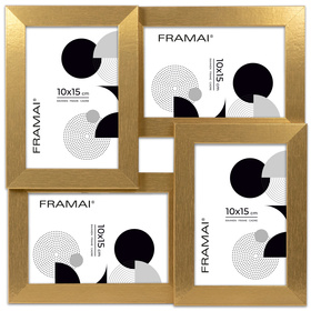 Multirama MULTI HEN 2 ramka na zdjęcia. Złota multirama na cztery zdjęcia