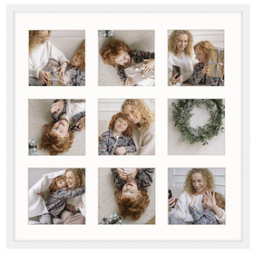 Foto Galeria 40x40 cm biała Ramka na 9 zdjęć 10x10 cm z Passe Partout